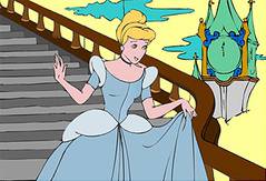 Раскрась Золушку - Disney Princess Cinderella Coloring