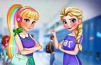 Принцессы в Колледже - Elsa and Rapunzel College Girls